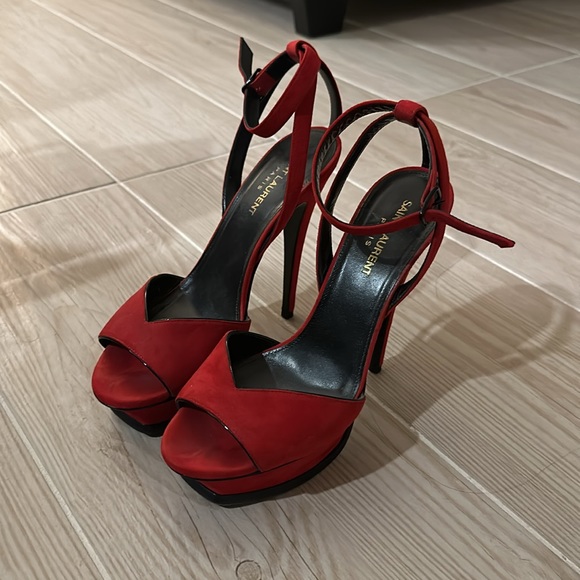 Saint Laurent red high heels size 37.5 - Picture 2 of 5
